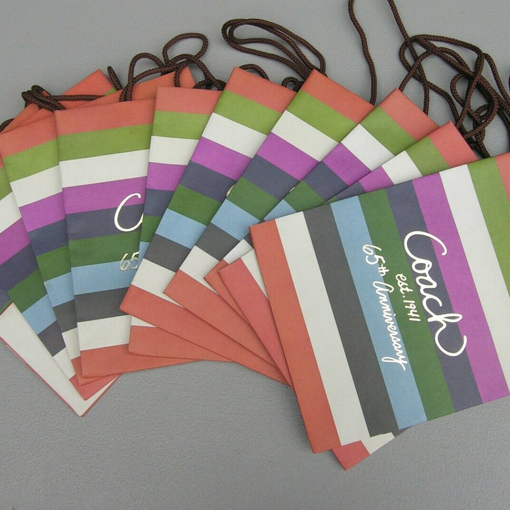 20 Coach Legacy Stripe Gift Shopping Bags